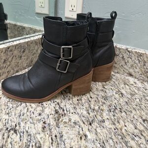 MIA Black Ankle Boots with Double Buckle